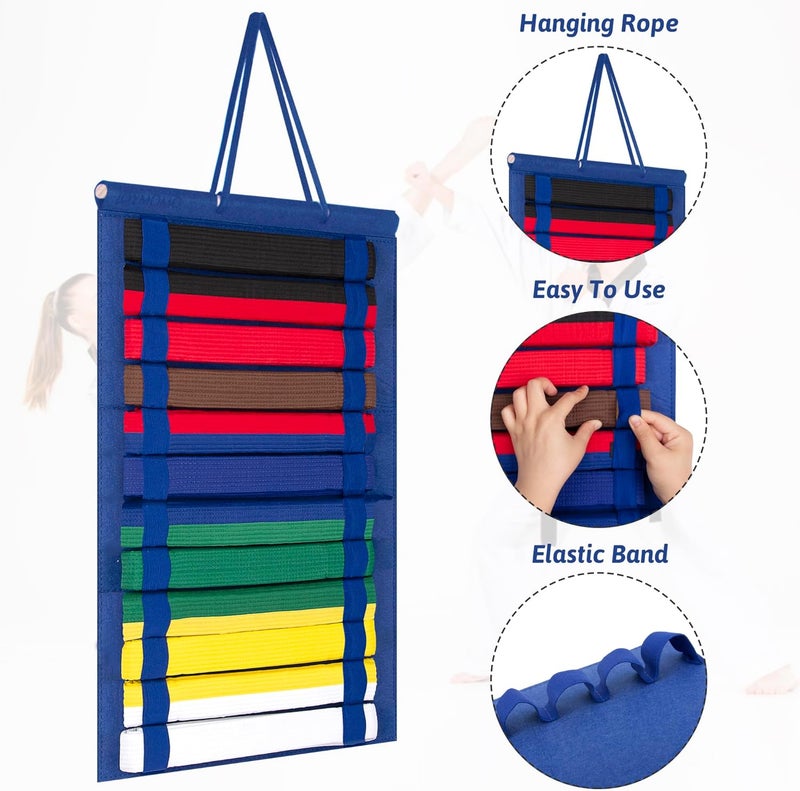 JOYMOMO Karate Belt Display Rack Holds 12 Karate Belts, Hanging Martial Arts Belt Display for Martial Arts Learners(No Accessories Included) - Image 4